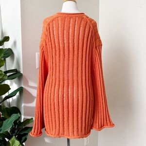 Orange open knit sweater
